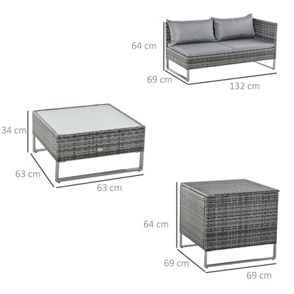 outsunny-4-pcs-garden-rattan-wicker-outdoor-furniture-patio-corner-sofa-love-seat-and-table-set-with-cushions-side-desk-storage-mixed-grey