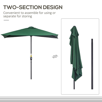 outsunny-half-parasols-balcony-semi-round-umbrella-patio-crank-handle-2-3m-green-no-base-included