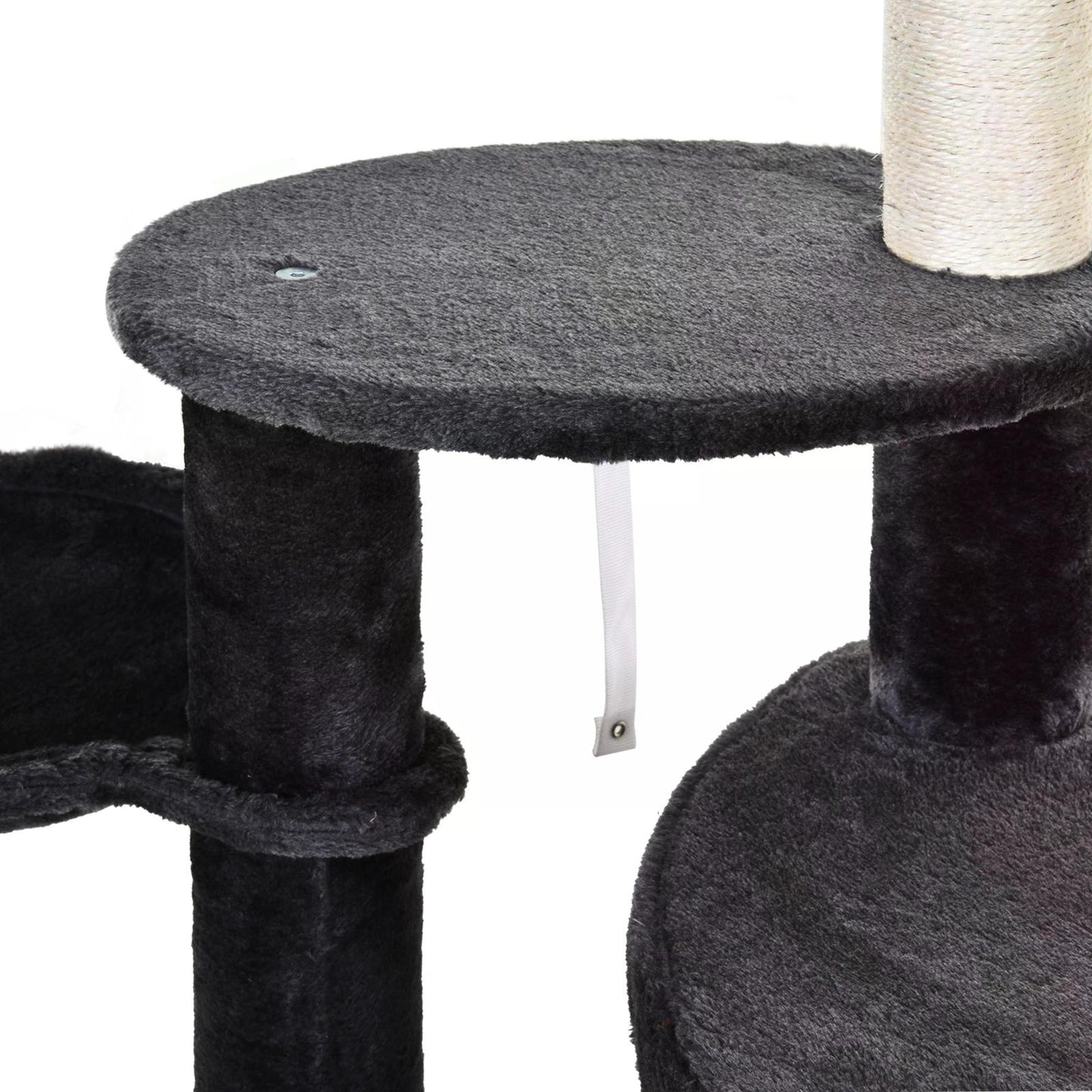 PawHut Adjustable Height Floor-To-Ceiling Vertical Cat Tree with Carpeted Platforms, Condo, Sisal Rope Scratching Areas