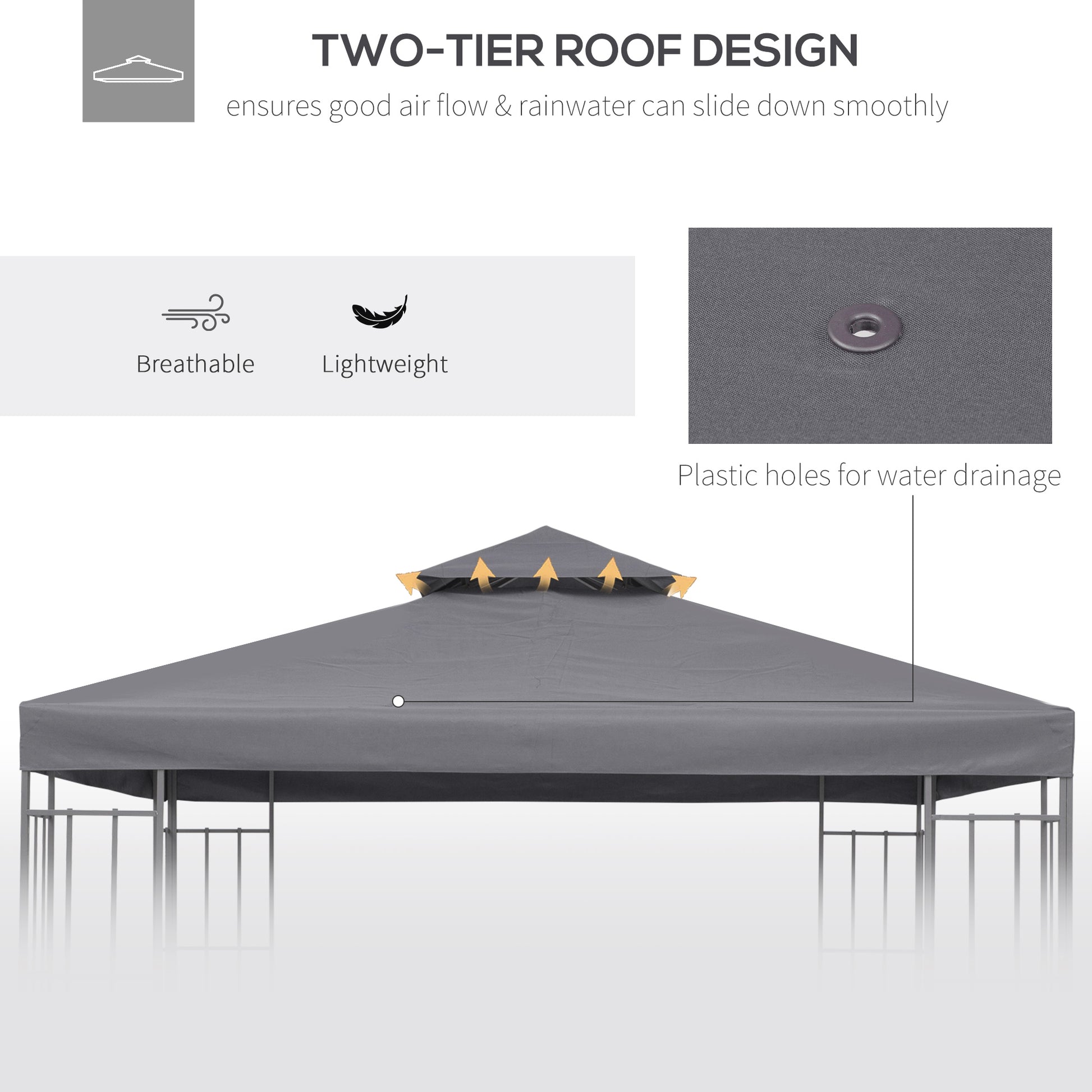 outsunny-3-x-3m-gazebo-canopy-roof-top-replacement-cover-spare-part-deep-grey-top-only