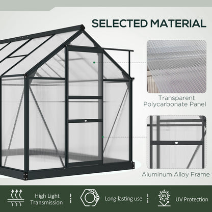 outsunny-clear-polycarbonate-greenhouse-large-walk-in-green-house-garden-plants-grow-galvanized-base-aluminium-frame-with-slide-door-6-x-8ft