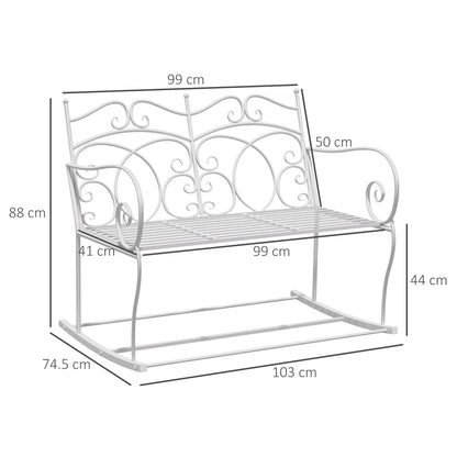 outsunny-patio-2-seater-rocking-bench-steel-garden-outdoor-garden-loveseat-chair-w-decorative-backrest-white