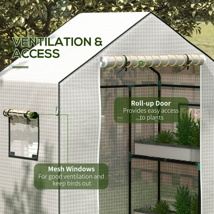 outsunny-greenhouse-cover-replacement-walk-in-pe-hot-house-cover-with-roll-up-door-and-windows-140-x-73-x-190cm-white