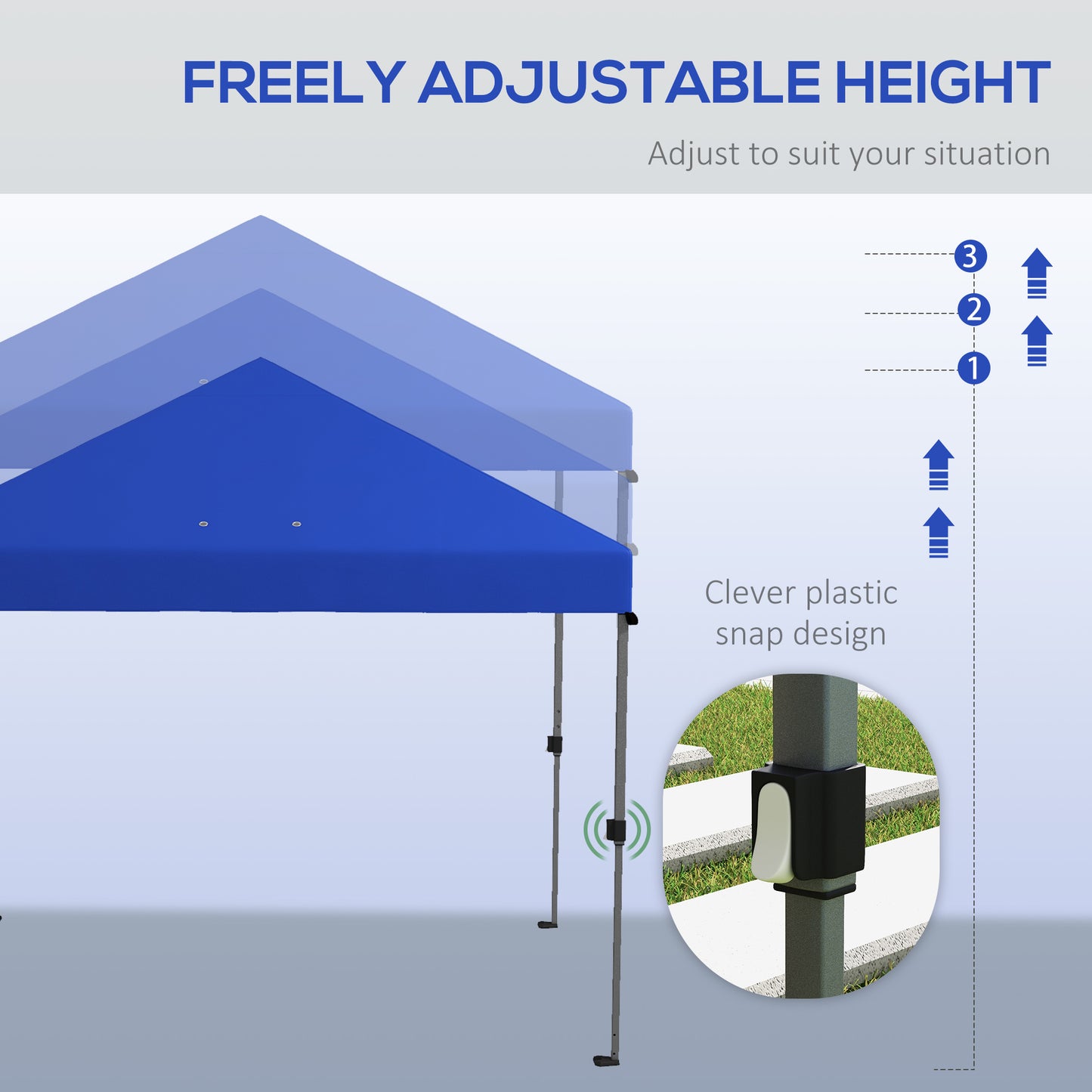 outsunny-3-x-3m-pop-up-gazebo-1-person-easy-up-marquee-party-tent-with-1-button-push-adjustable-straight-legs-wheeled-bag-stakes-ropes-sandbags-instant-shelter-blue