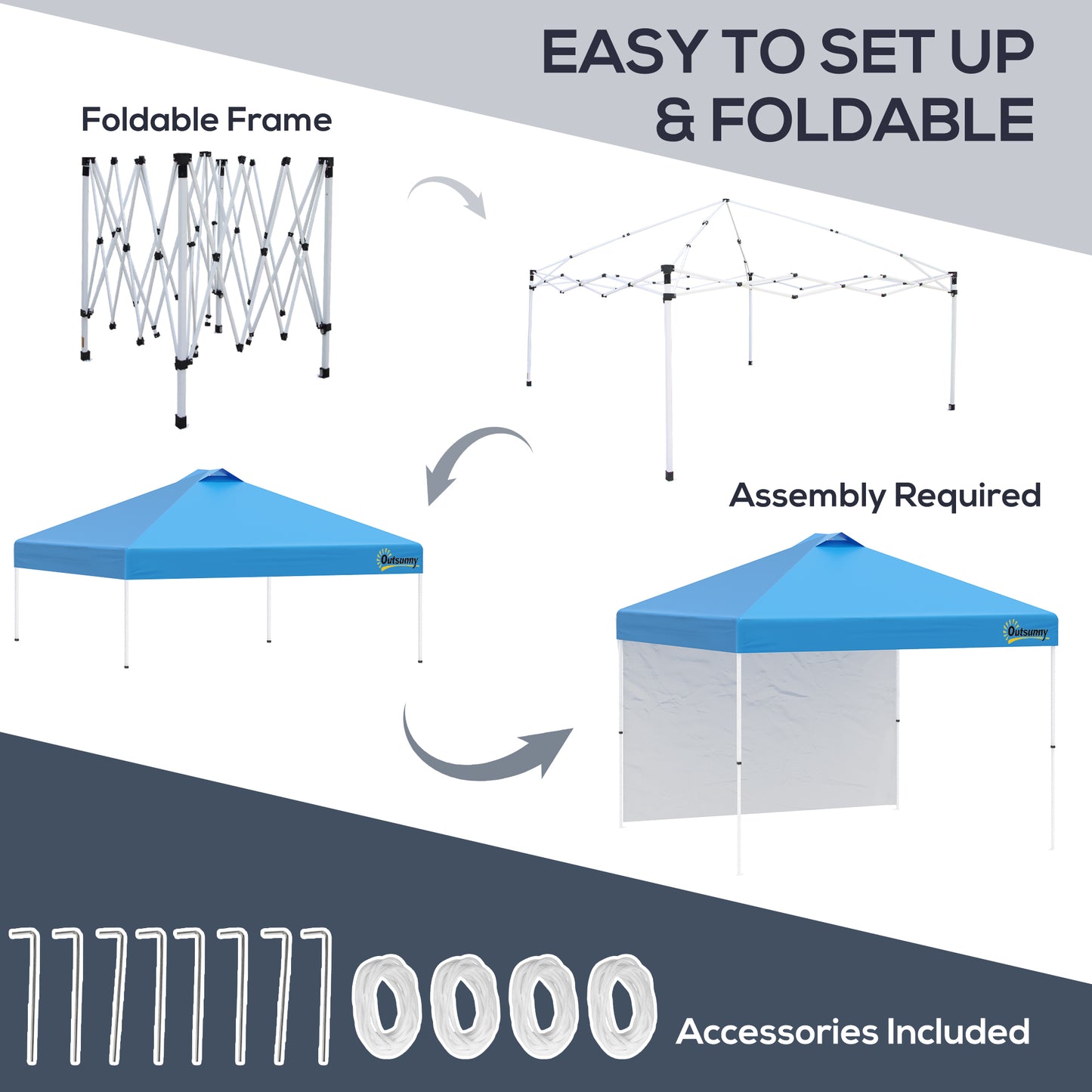 outsunny-3x3m-pop-up-gazebo-tent-with-1-sidewall-roller-bag-adjustable-height-event-shelter-tent-for-garden-patio-blue