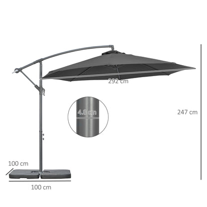 outsunny-3m-garden-banana-parasol-cantilever-umbrella-with-crank-handle-cross-base-weights-and-cover-for-outdoor-hanging-sun-shade-black