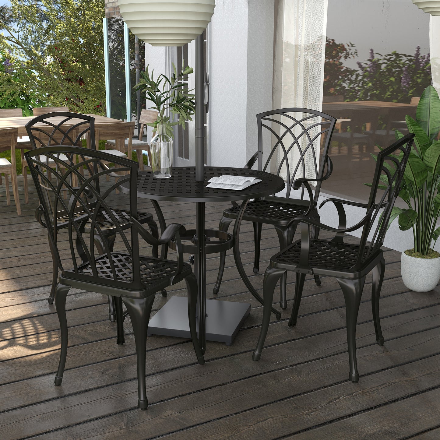 outsunny-cast-aluminium-4-seater-outdoor-garden-table-chair-set-brown