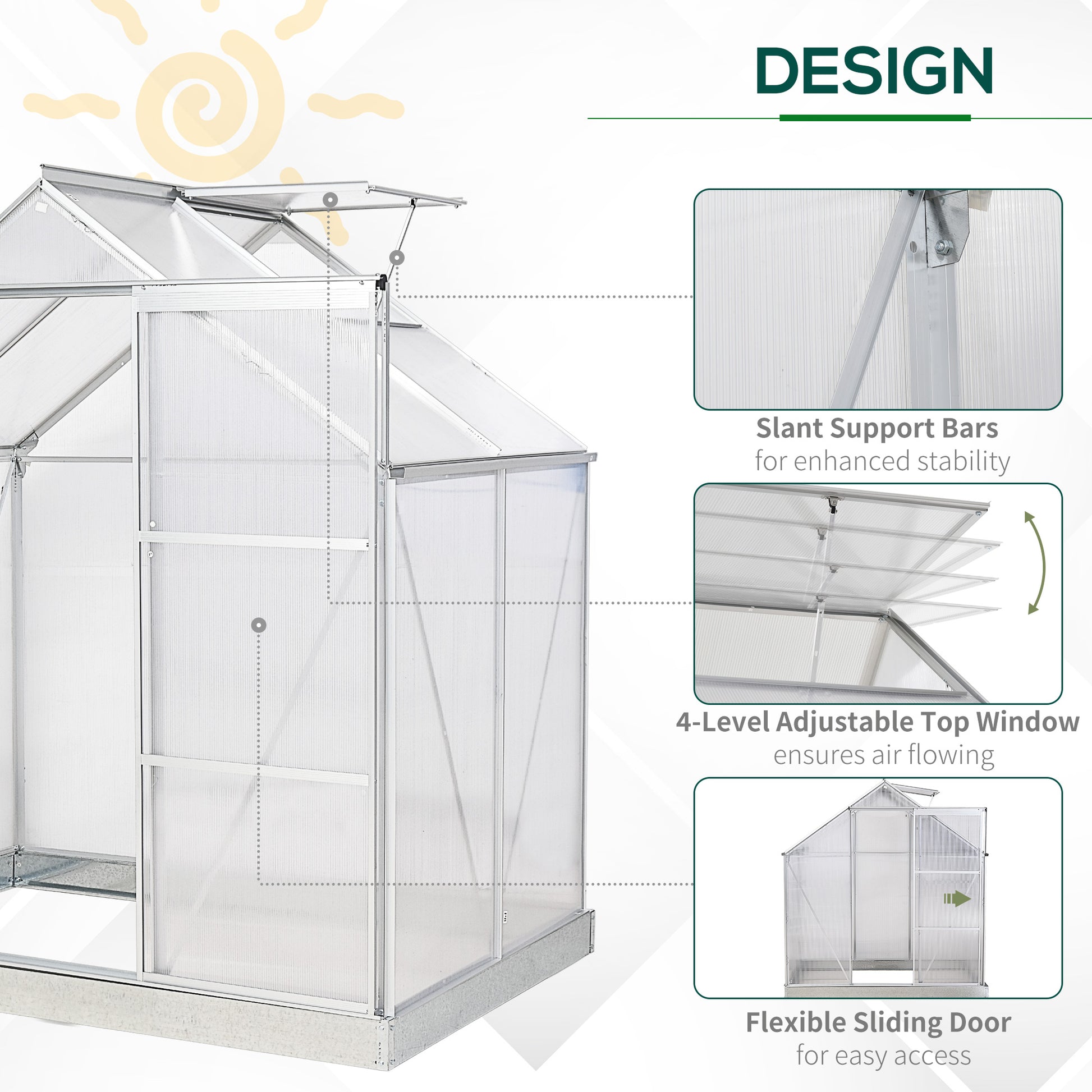 outsunny-walk-in-greenhouse-polycarbonate-panels-aluminium-frame-w-sliding-door-adjustable-window-inner-area-plant-flower-grow-6-x-4-ft