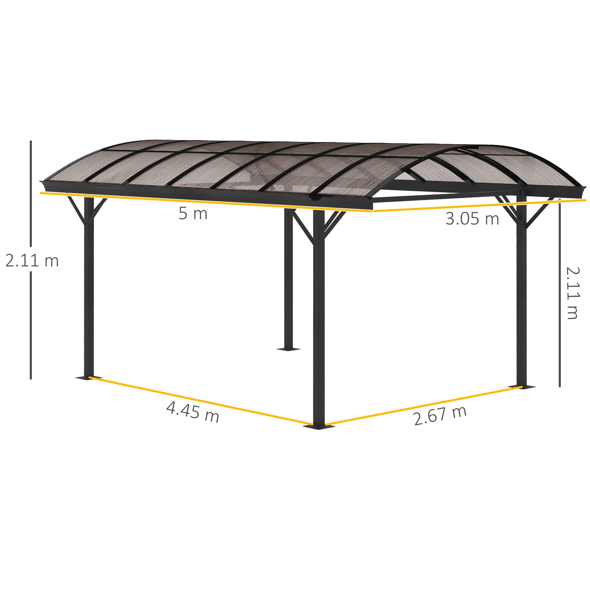 outsunny-5-x-3m-hardtop-carport-aluminium-gazebo-pavilion-garden-shelter-pergola-with-polycarbonate-roof-brown