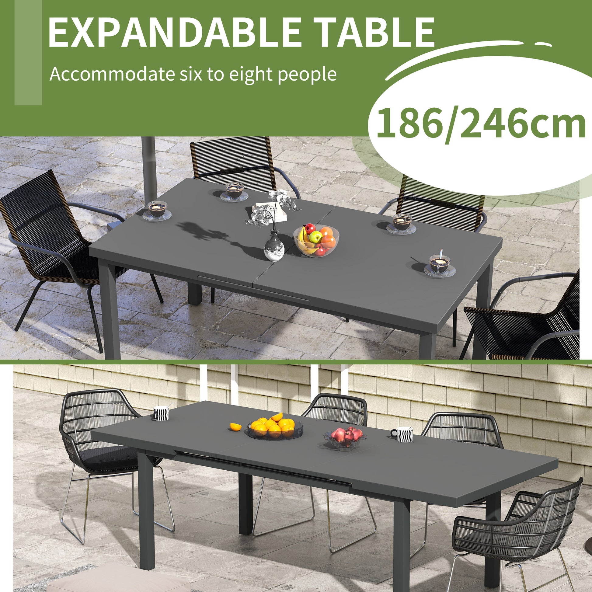 outsunny-aluminium-garden-table-for-6-8-extending-outdoor-dining-table-rectangle-for-lawn-balcony-charcoal-grey