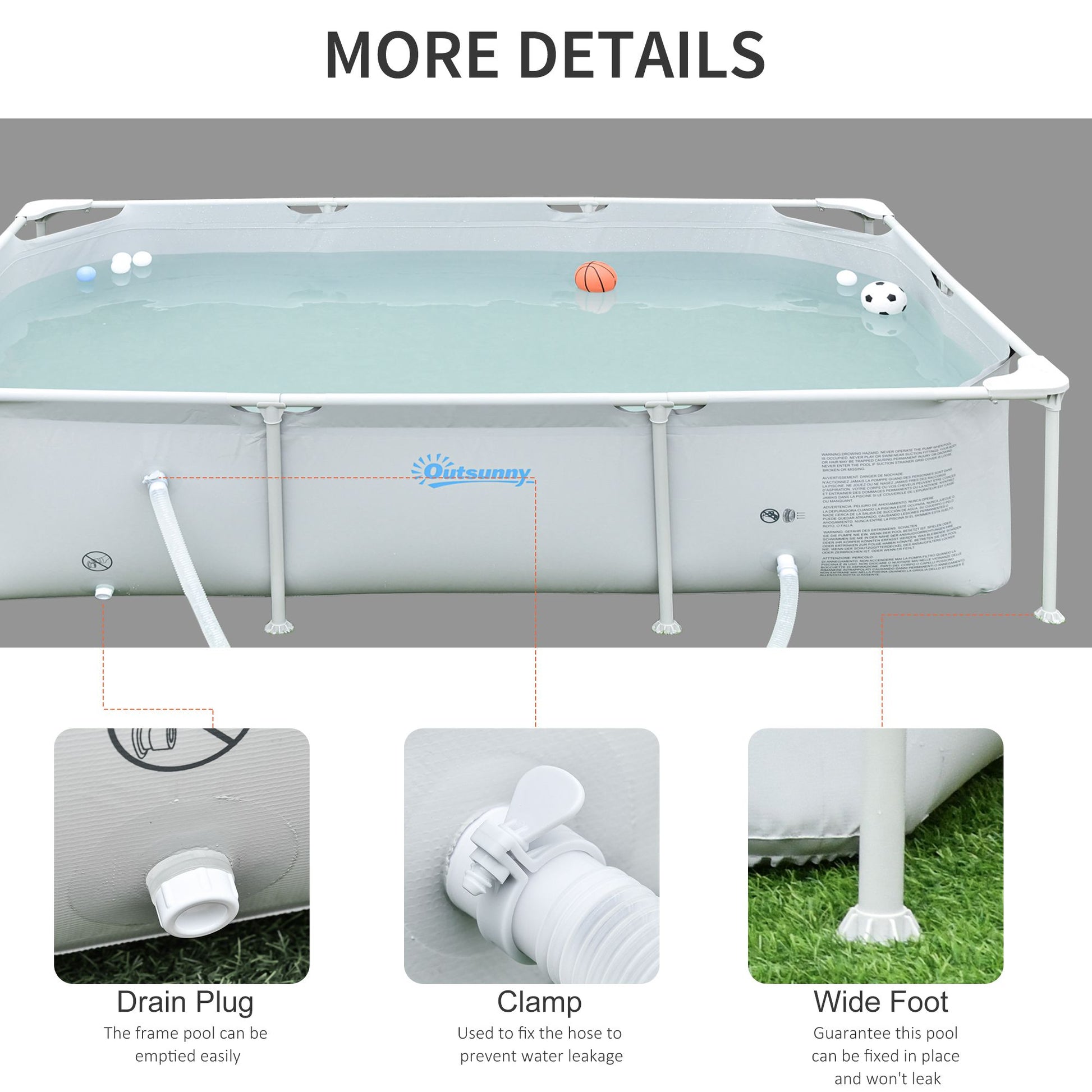 outsunny-steel-frame-pool-with-filter-pump-and-filter-cartridge-rust-resistant-above-ground-pool-with-reinforced-sidewalls-252-x-152-x-65cm-grey