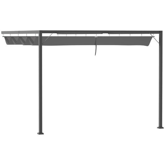 outsunny-3m-outdoor-pergola-retractable-canopy-wall-mounted-gazebo-patio-shelter-sun-shade-grey