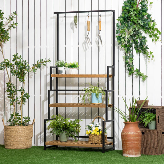 outsunny-3-tiered-plant-stand-with-hanging-hooks-flower-rack-shelf-for-indoor-outdoor-porch-balcony-living-room-bedroom