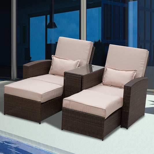 outsunny-outdoor-garden-rattan-companion-sofa-chair-stool-lounger-recliner-love-sunbed-daybed-patio-wicker-weave-furniture-set-assembled-brown