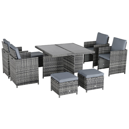 outsunny-9pc-rattan-dining-set-garden-furniture-8-seater-wicker-outdoor-dining-set-chairs-footrest-table-thick-cushion-grey