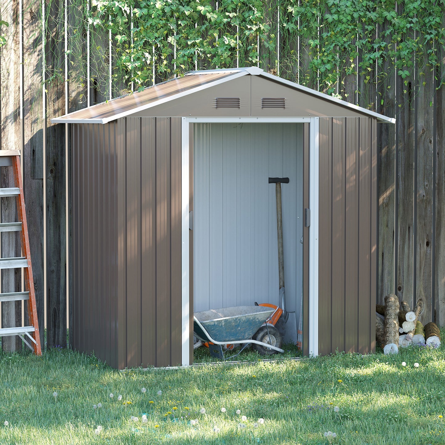 outsunny-6-5ft-x-3-5ft-metal-garden-storage-shed-for-outdoor-tool-storage-with-double-sliding-doors-and-4-vents-grey