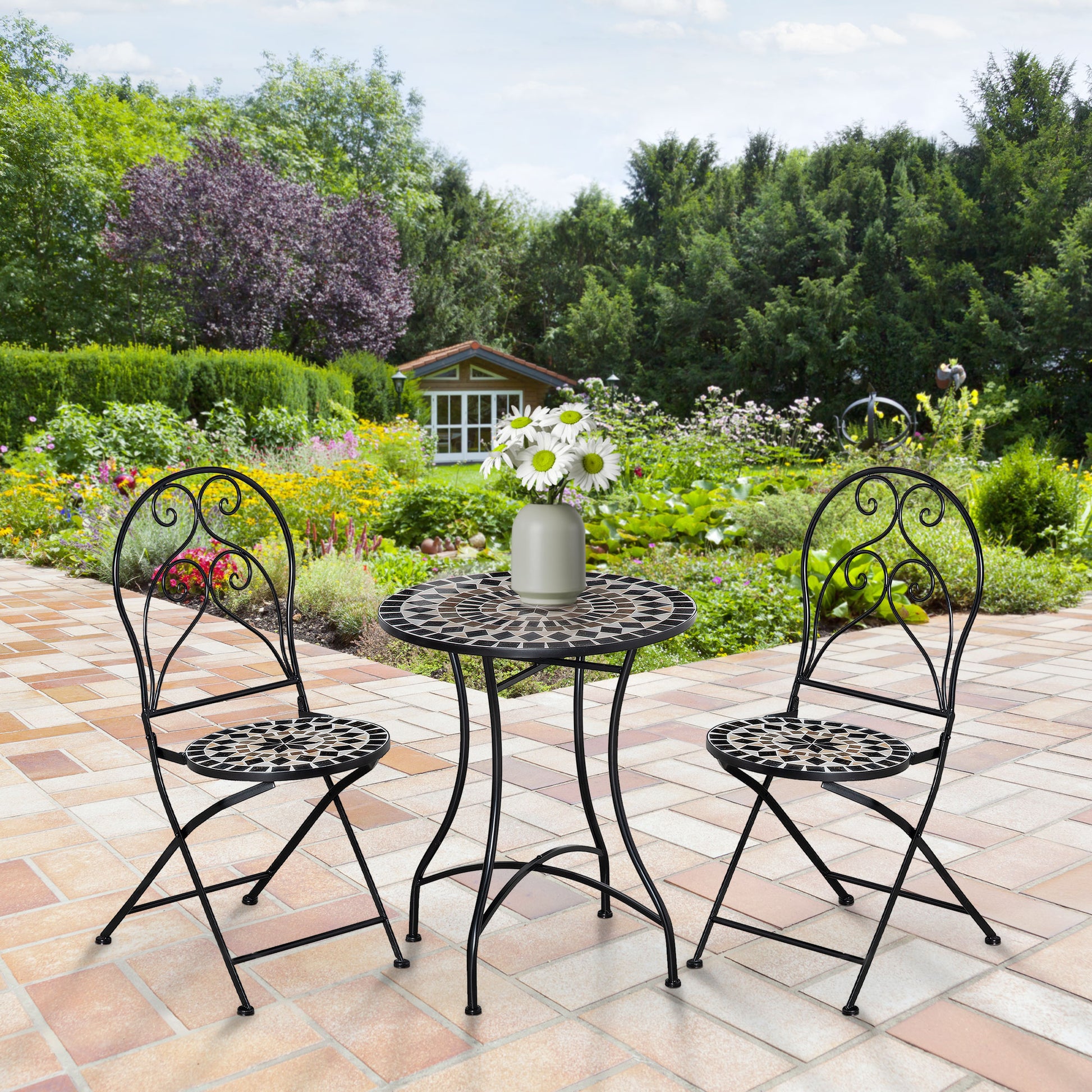 outsunny-3-piece-garden-outdoor-bistro-set-with-coffee-table-and-2-folding-chairs-mosaic-tile-top-and-seats-metal-frame-for-patio-balcony