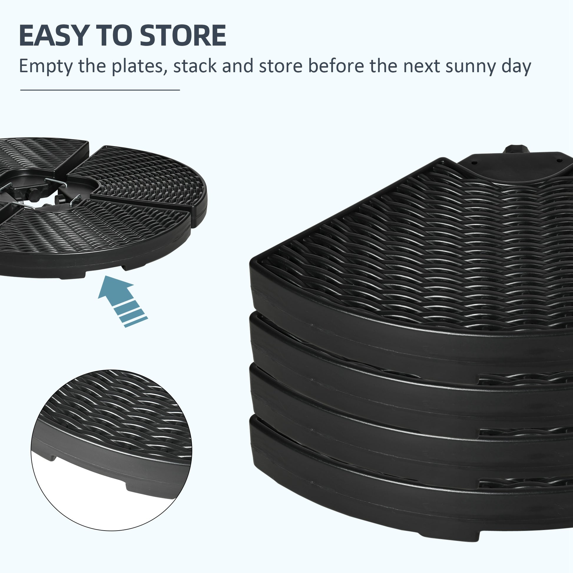 outsunny-4pcs-parasol-bases-patio-umbrella-weights-for-parasol-wicker-effect-hdpe-water-and-sand-filled-garden-umbrella-base-with-built-in-handles-black