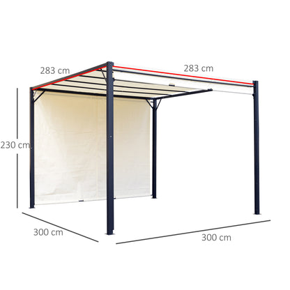 outsunny-3-x-3-meters-garden-metal-gazebo-party-canopy-outdoor-tent-sun-shelter-removable-adjustable-cover-canopy-cream