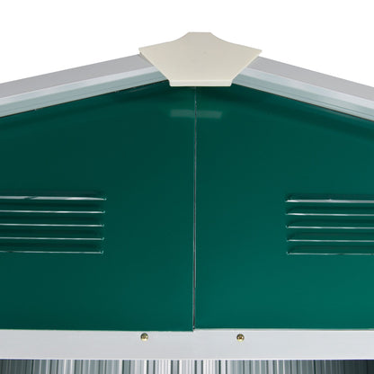 outsunny-8-x-6-ft-metal-garden-storage-shed-corrugated-steel-roofed-tool-box-with-ventilation-and-sliding-doors-green