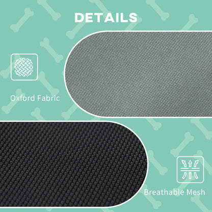 PawHut Raised Dog Bed Waterproof Elevated Pet Cot with Breathable Mesh UV Protection Canopy Grey, for Small & Medium Dogs, 92 x 76 x 90cm