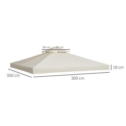 outsunny-3-x-3m-gazebo-canopy-roof-top-replacement-cover-spare-part-cream-white-top-only