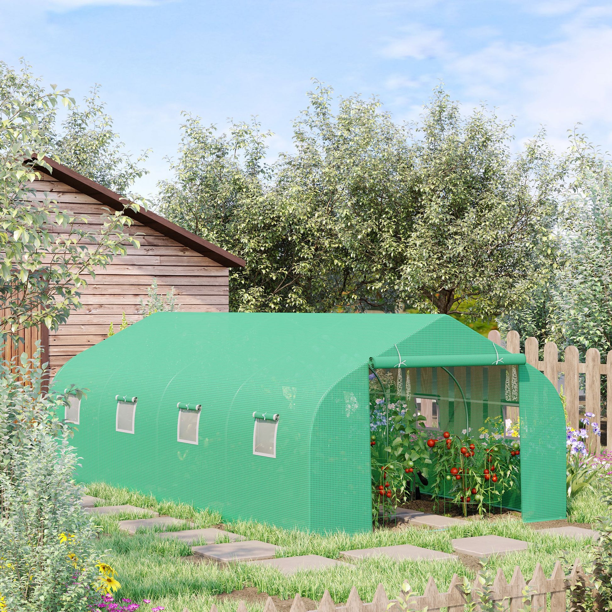 outsunny-6-x-3-m-large-walk-in-greenhouse-garden-polytunnel-greenhouse-w-metal-frame-zippered-door-and-roll-up-windows-green