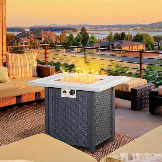 outsunny-square-propane-gas-fire-pit-table-40000-btu-rattan-smokeless-firepit-patio-heater-with-lava-rocks-and-lid-71cm-x-71cm-x-62cm-black