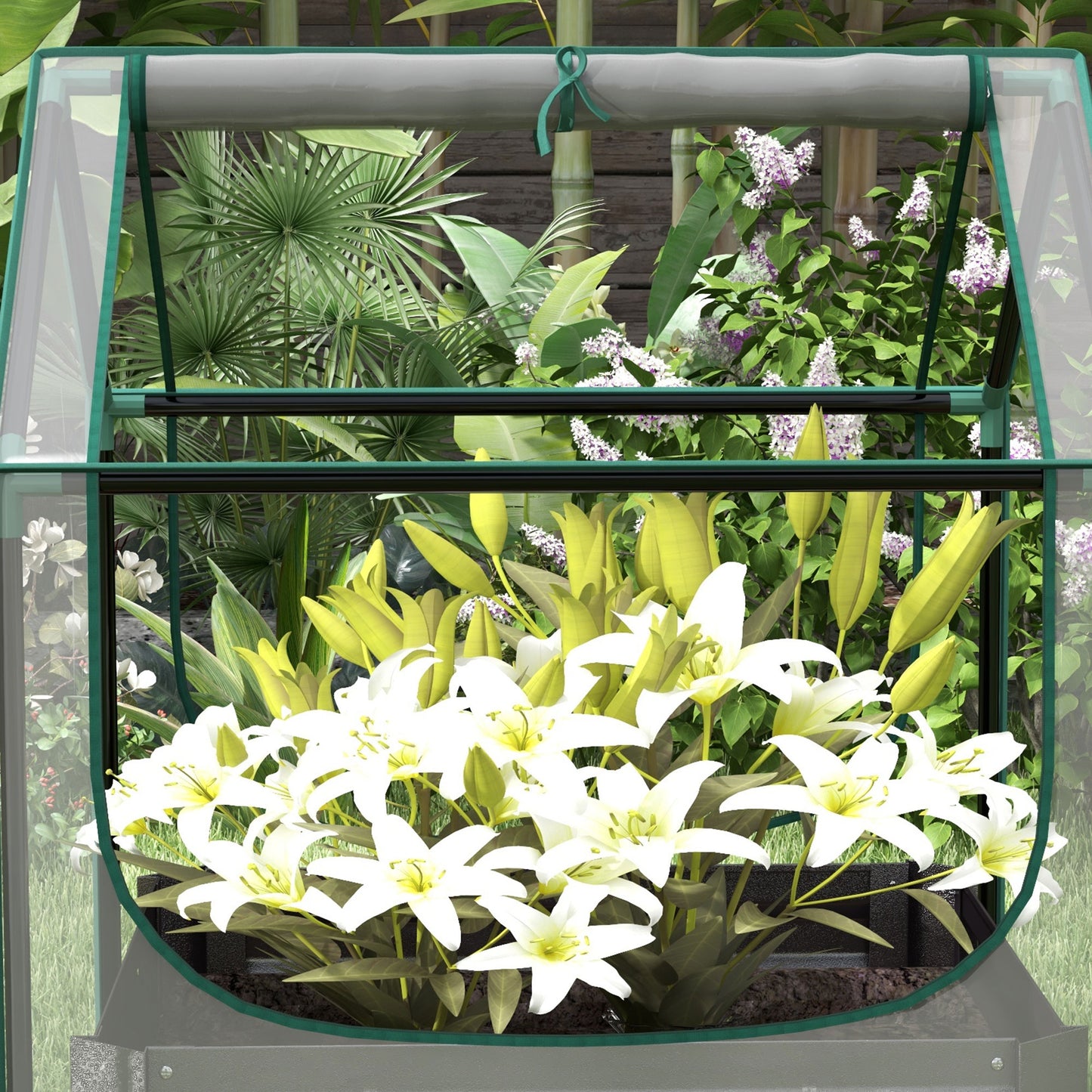 outsunny-metal-planter-box-with-cover-raised-garden-bed-with-greenhouse-for-herbs-and-vegetables-clear-and-dark-grey