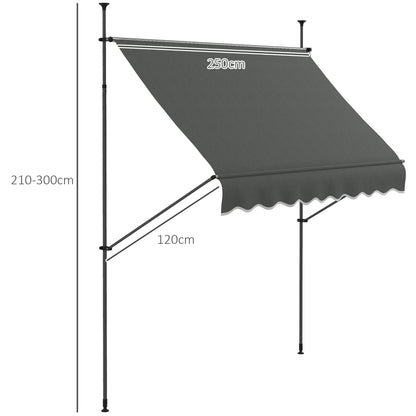 outsunny-2-5-x-1-2m-retractable-awning-free-standing-patio-sun-shade-shelter-uv-resistant-for-window-and-door-dark-grey