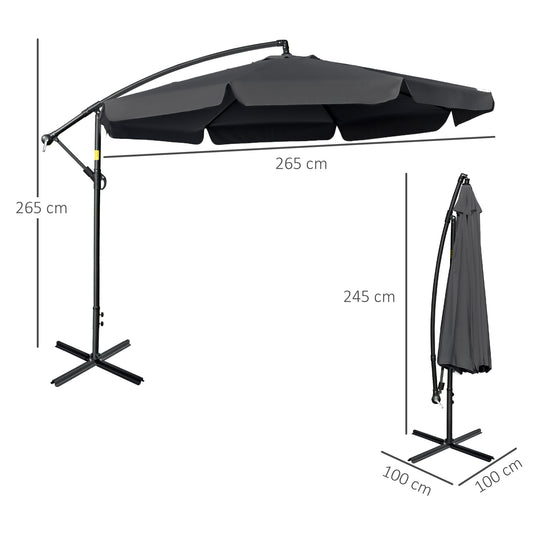 outsunny-2-7m-banana-parasol-cantilever-umbrella-with-crank-handle-and-cross-base-for-outdoor-hanging-sun-shade-black