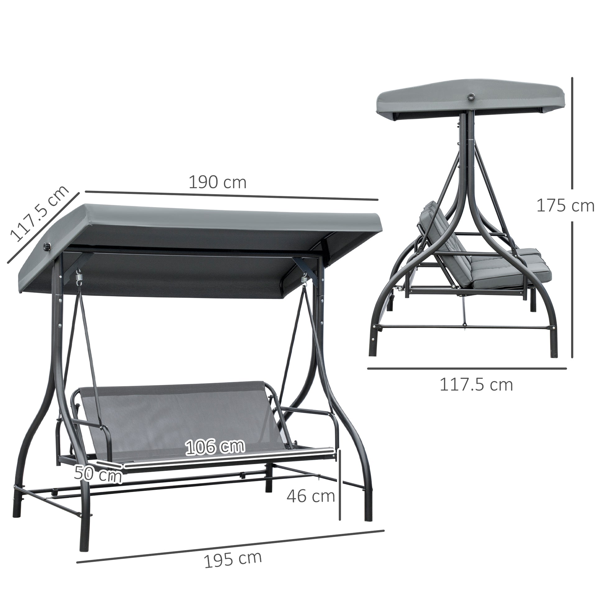 outsunny-3-seater-canopy-swing-chair-2-in-1-garden-swing-seat-bed-with-adjustable-canopy-and-metal-frame-dark-grey