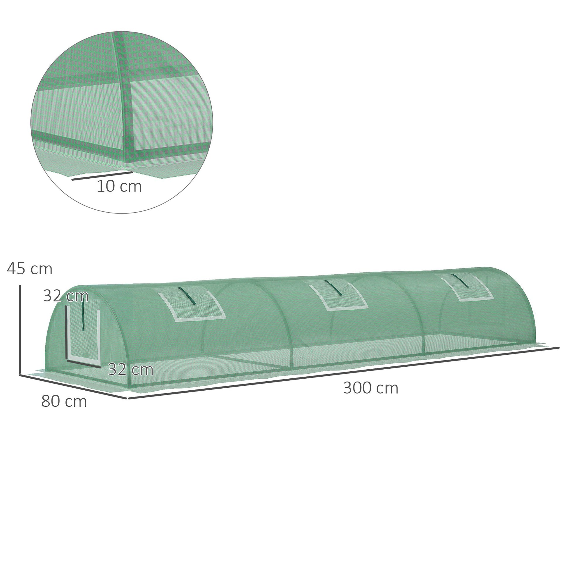 outsunny-pe-mini-greenhouse-3m-portable-tunnel-green-house-with-5-mesh-windows-green-grow-house-steel-frame-for-indoor-and-outdoor-green