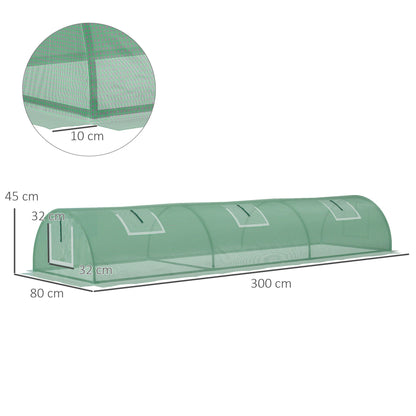 outsunny-pe-mini-greenhouse-3m-portable-tunnel-green-house-with-5-mesh-windows-green-grow-house-steel-frame-for-indoor-and-outdoor-green