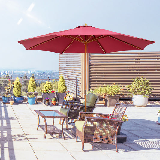 outsunny-3m-bamboo-wooden-market-patio-umbrella-garden-parasol-outdoor-sunshade-canopy-8-ribs-wine-red