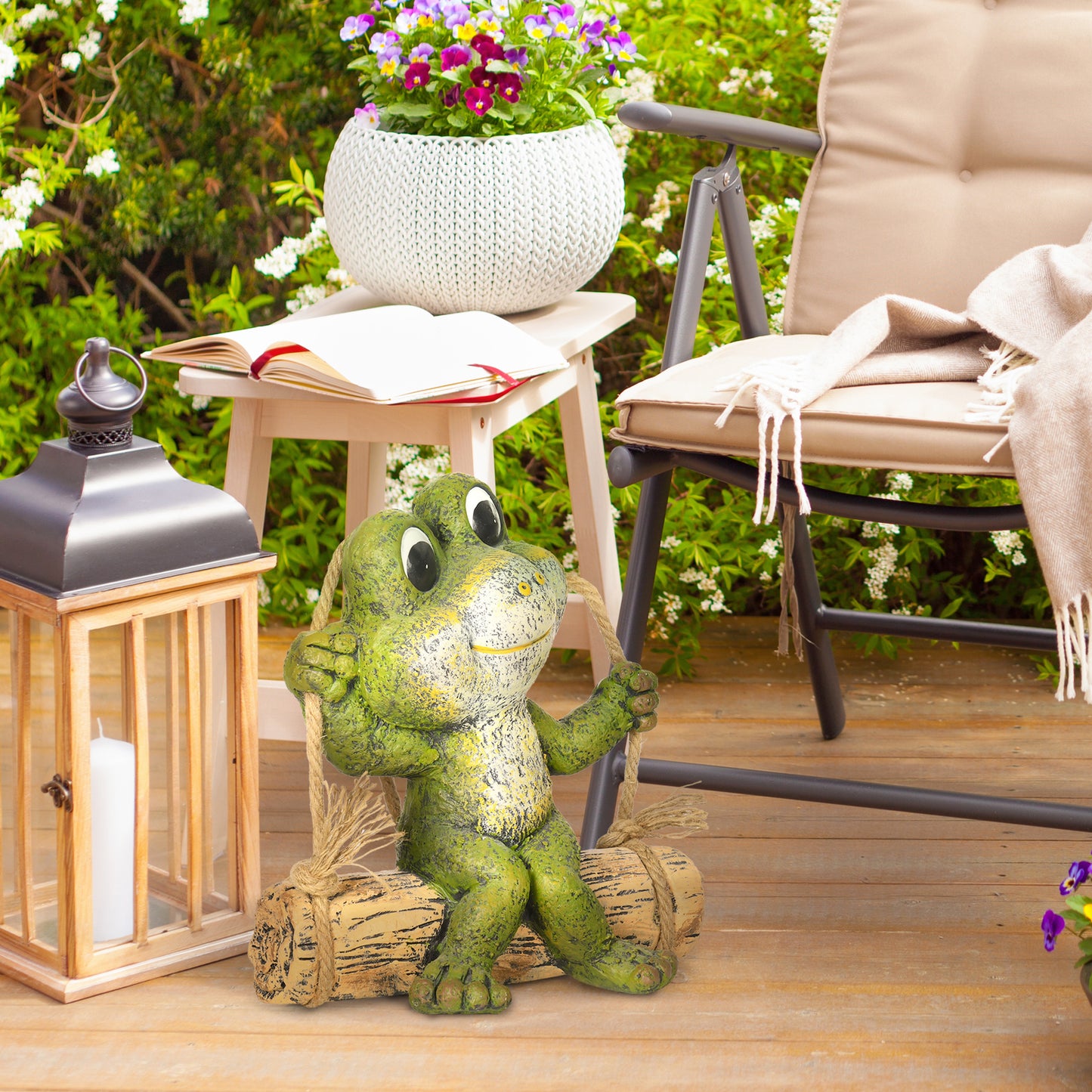 outsunny-hanging-garden-statue-vivid-frog-on-swing-art-sculpture-outdoor-ornament-home-decoration-green