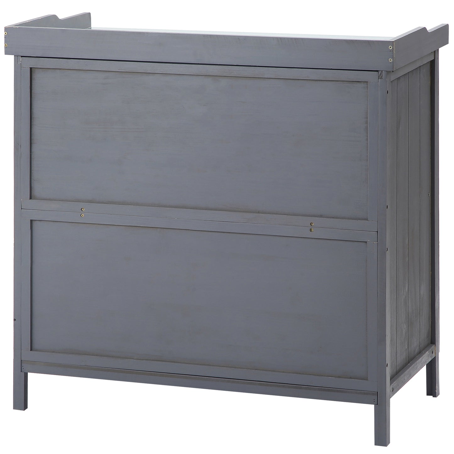 outsunny-wooden-garden-storage-shed-tool-cabinet-organiser-w-potting-bench-table-two-shelves-98-x-48-x-95-5-cm-grey