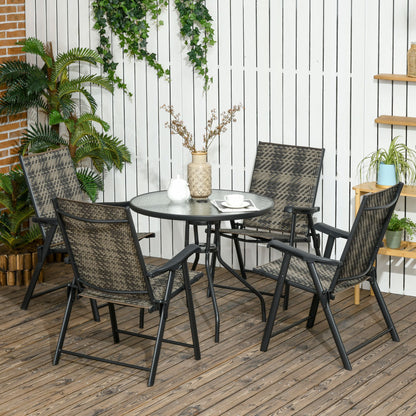 outsunny-5-pcs-rattan-dining-sets-garden-dining-set-w-pe-rattan-folding-armchair-round-glass-top-dining-table-with-umbrella-hole-mixed-grey