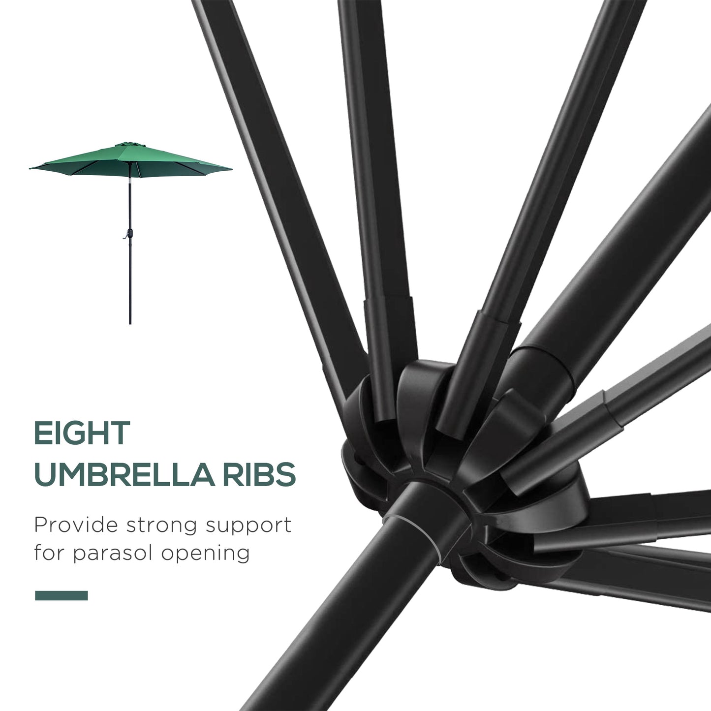 outsunny-3m-tilting-parasol-garden-umbrellas-outdoor-sun-shade-with-8-ribs-tilt-and-crank-handle-for-balcony-bench-garden-green