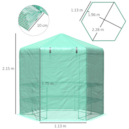 outsunny-hexagon-walk-in-garden-greenhouse-pe-planter-flower-growth-with-zipped-door-225-x-194-x-215h-cm