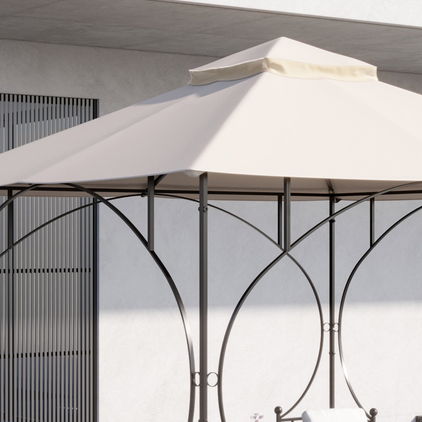 outsunny-3x3m-replacement-gazebo-canopy-double-tier-roof-top-for-garden-patio-outdoor-beige-top-only