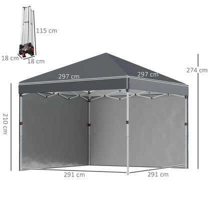 outsunny-3-x-3-m-pop-up-gazebo-with-2-sidewalls-leg-weight-bags-and-carry-bag-height-adjustable-party-tent-event-shelter-for-garden-dark-grey