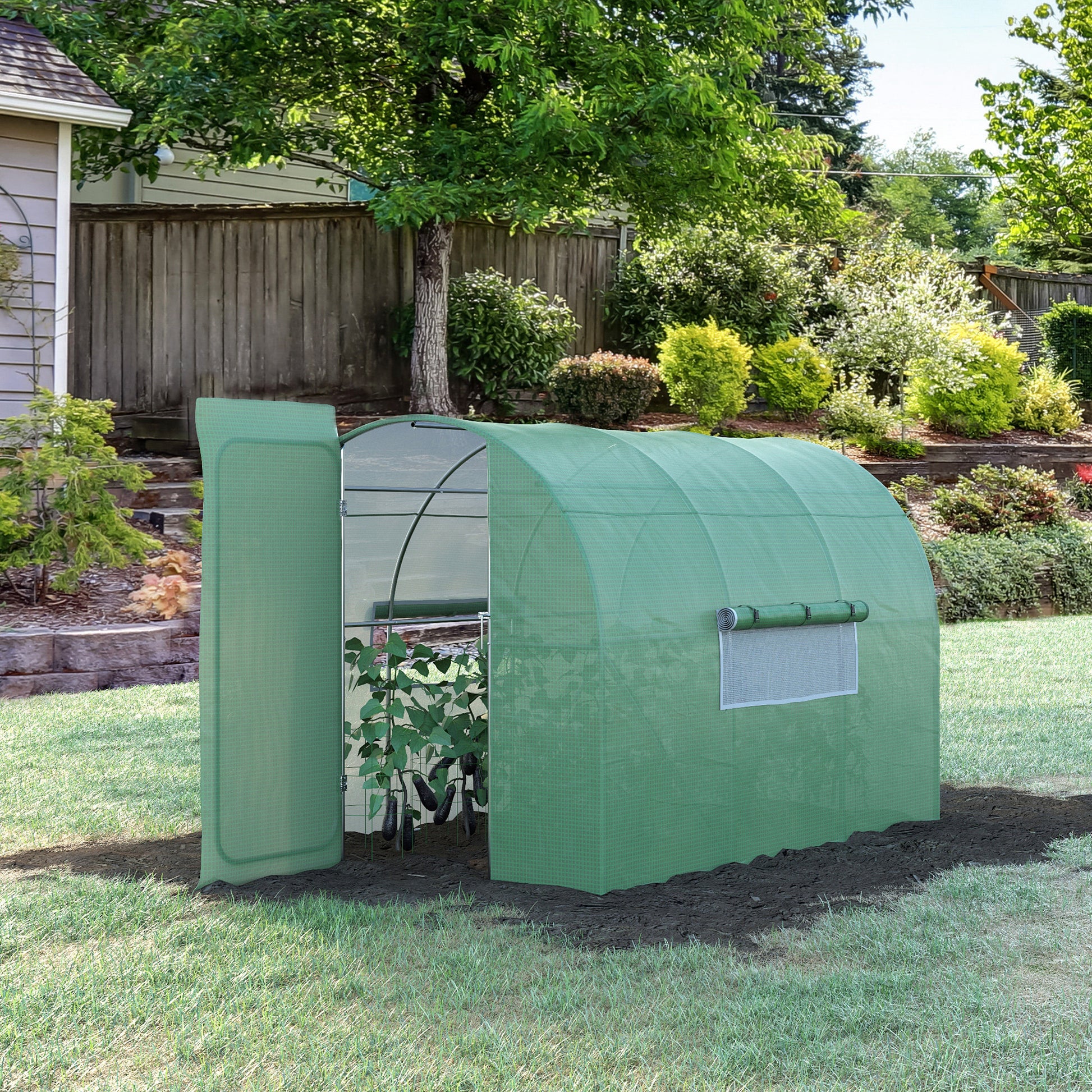 outsunny-large-walk-in-greenhouse-plant-gardening-tunnel-hot-house-with-metal-hinged-door-galvanised-steel-frame-mesh-windows-3-x-2m