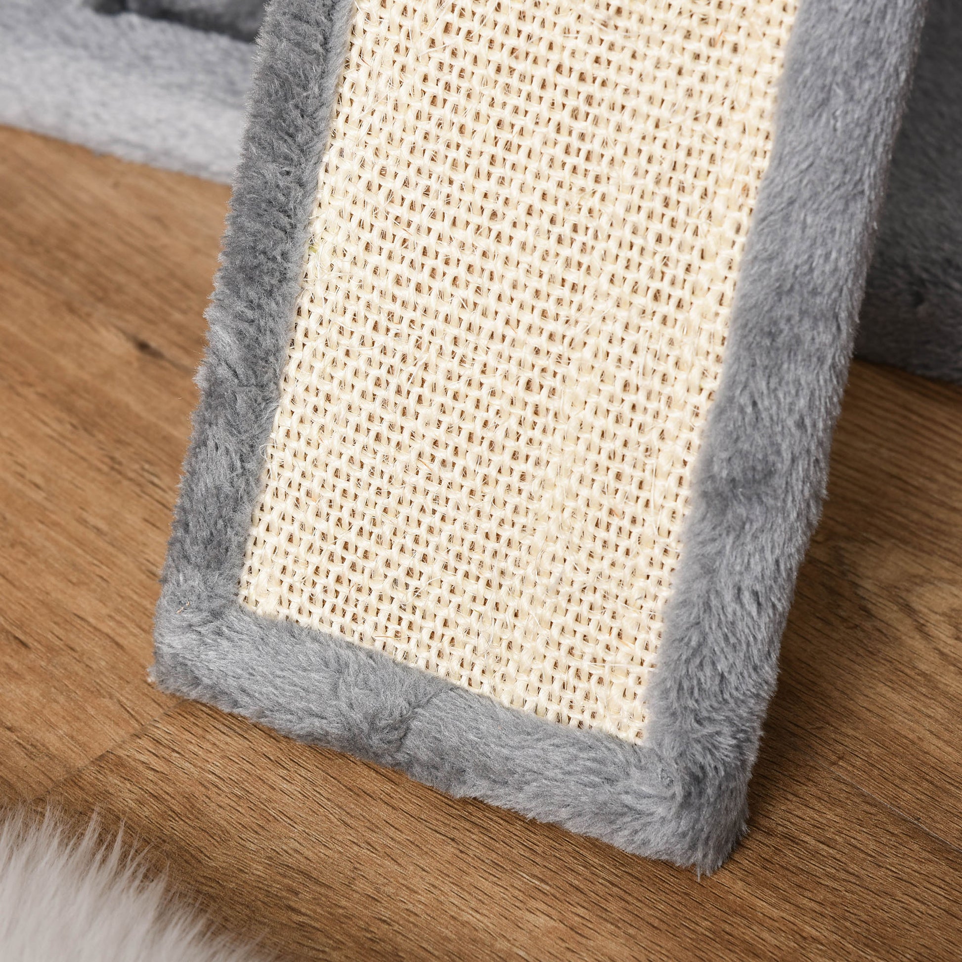 PawHut Cat tree Tower 111cm Climbing Kitten Activity Centre with Sisal Scratching Post Pad Perch Hanging Ball Hammock Condo Toy Grey