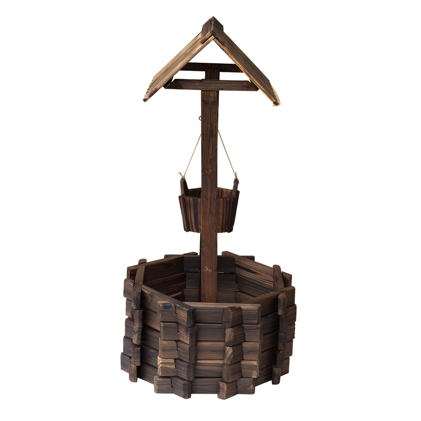 outsunny-wooden-wishing-well-planter-outdoor-flower-pot-backyard-garden-decor-w-bucket