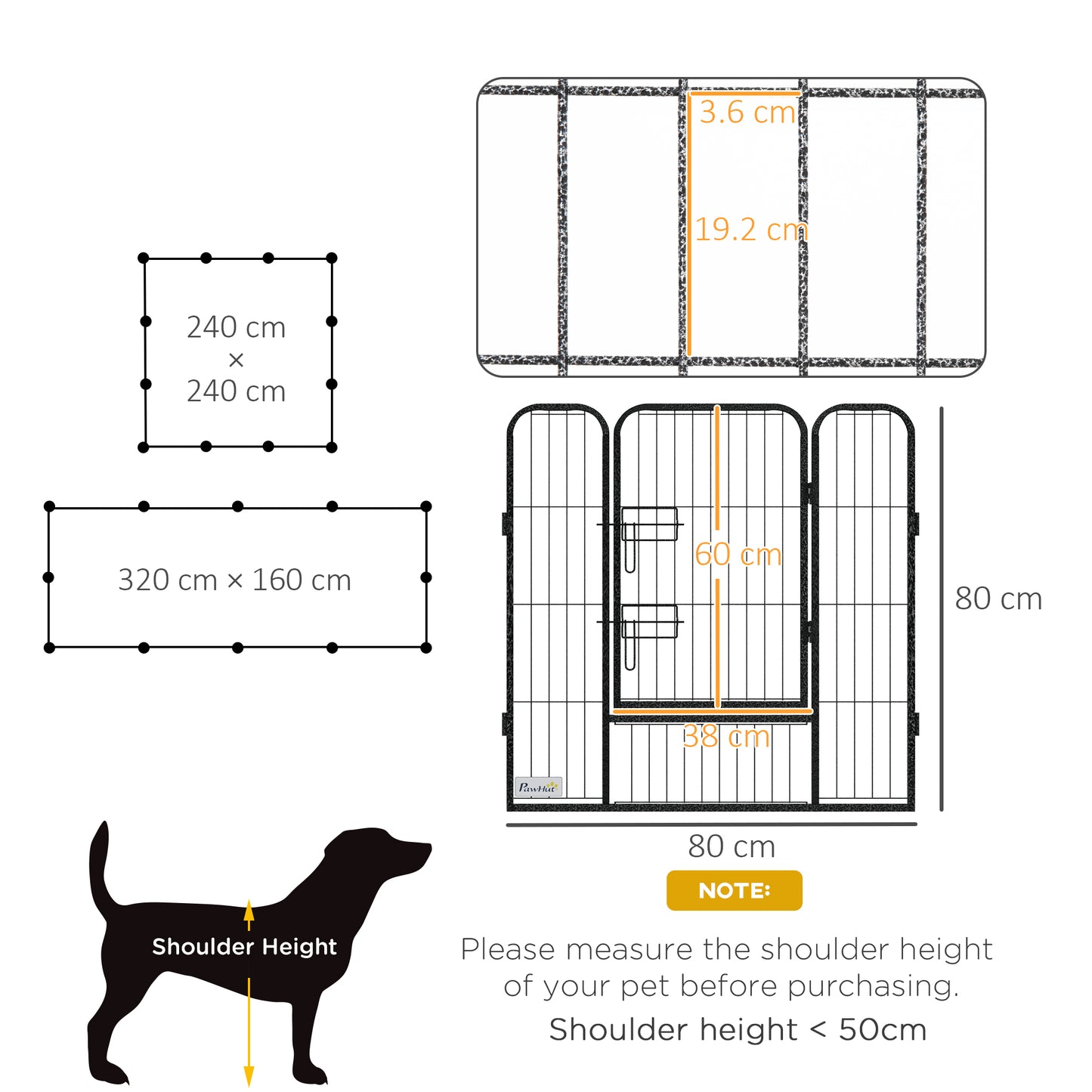 PawHut Heavy Duty Puppy Play Pen, 12 Panels Pet Exercise Pet, Pet Playpen for Small and Medium Dogs