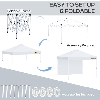 outsunny-3x3m-pop-up-gazebo-tent-with-1-sidewall-roller-bag-adjustable-height-event-shelter-tent-for-garden-patio-white