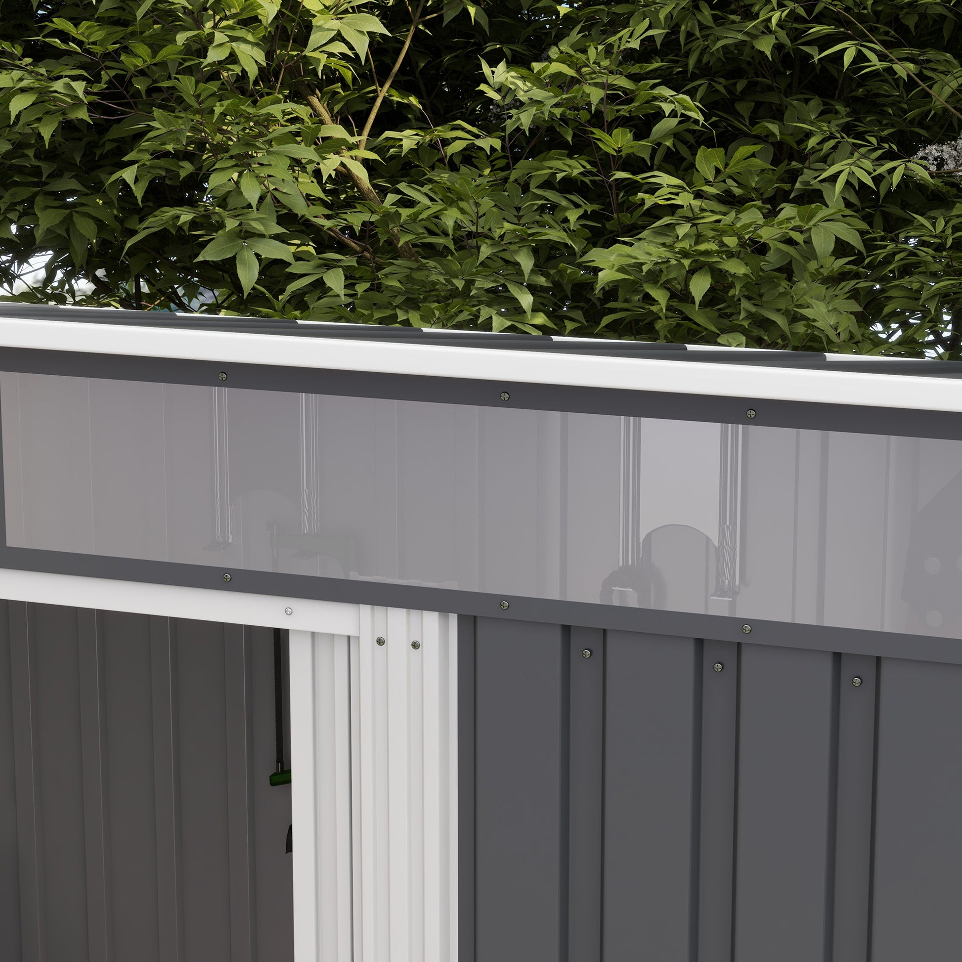 outsunny-6-5-x-4ft-galvanised-metal-shed-with-foundation-lockable-tool-garden-shed-with-double-sliding-doors-and-2-vents-grey