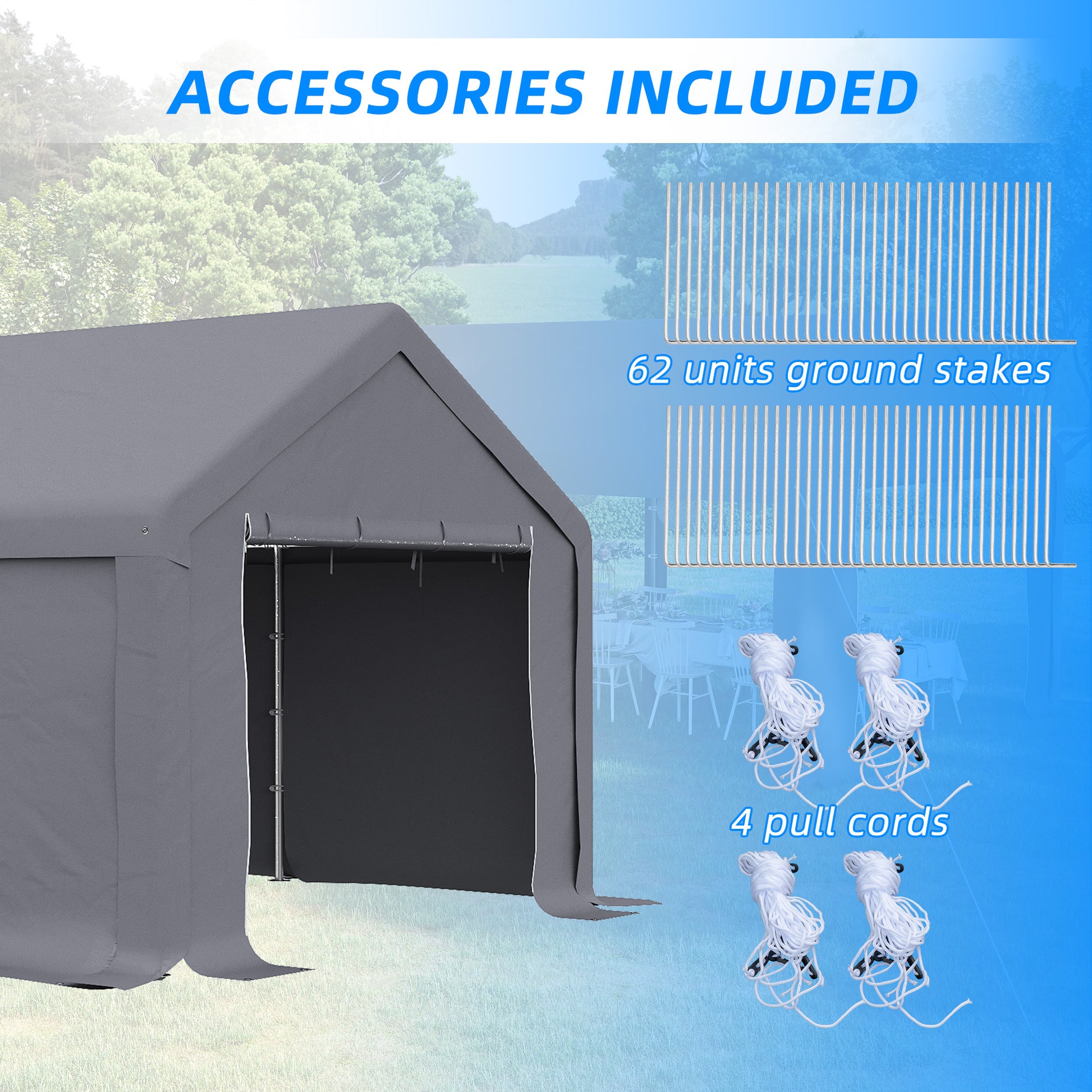 outsunny-4-x-8-m-patio-garden-party-canopy-outdoor-bbq-wedding-camping-gazebo-tent-car-canopy-shelter-w-side-panels-zipper-door-dark-grey