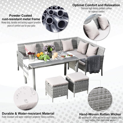 outsunny-6-seater-garden-outdoor-patio-rattan-corner-dining-set-wicker-sofa-foot-stool-dining-table-with-white-cushions-mixed-grey